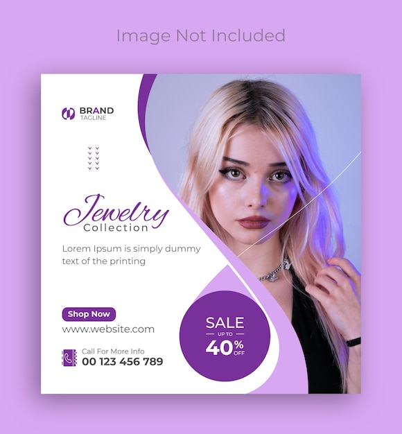 Vektor entwurfsvorlage für schmuck-social-media- und instagram-posts