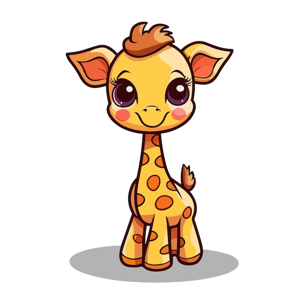 Entzückende Giraffen-Cartoon-Vektor-Illustration