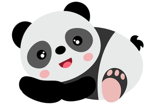 Entzückender kleiner Panda, der sich hinlegt