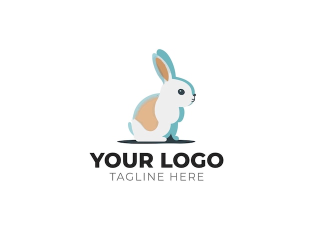 Entzückendes Kaninchen-Logo-Vektor-Design