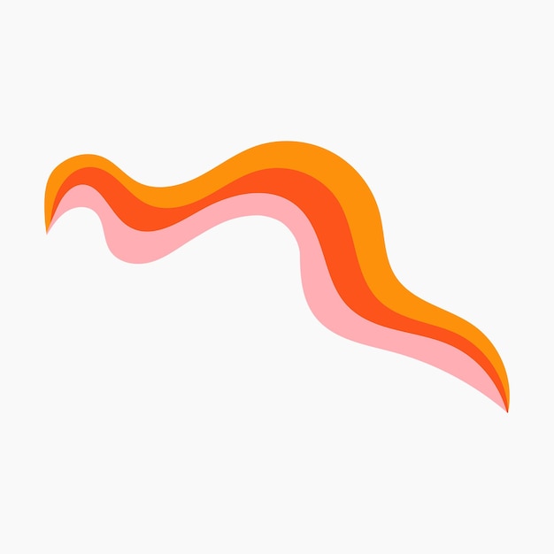 Entzünden Sie orange Retro wellenförmige psychedelische Elementillustration