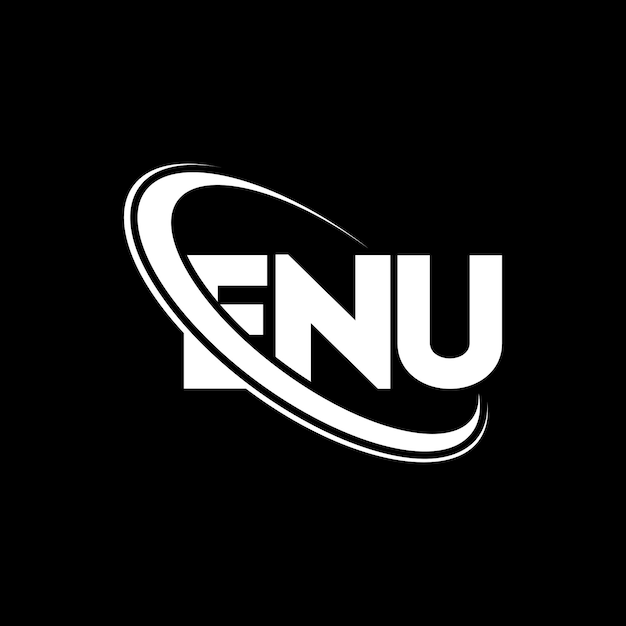 Vektor enu-logo enu-brief enu-buchstaben-logo-design initialen enu-logo verbunden mit kreis und großbuchstaben monogram logo enu-typographie für technologie-geschäft und immobilien-marke