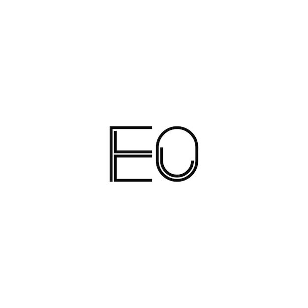 EO-Monogramm-Logo-Design, Buchstabe, Text, Name, Symbol, monochromes Logo, Alphabet-Zeichen, einfaches Logo