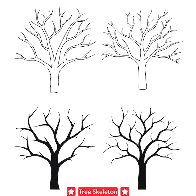 Vektor ephemere entitäten, die das skelett des baumes verwirren, vektorillustrationen