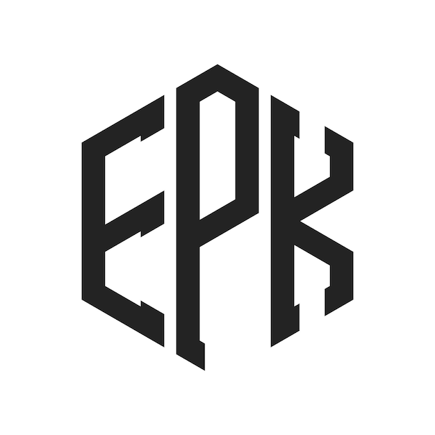 EPK-Logo-Design Anfangsbuchstaben EPK-Monogramm-Logo in sechseckiger Form