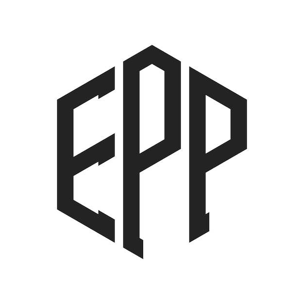 EPP-Logo-Design Anfangsbuchstaben EPP-Monogramm-Logo in sechseckiger Form