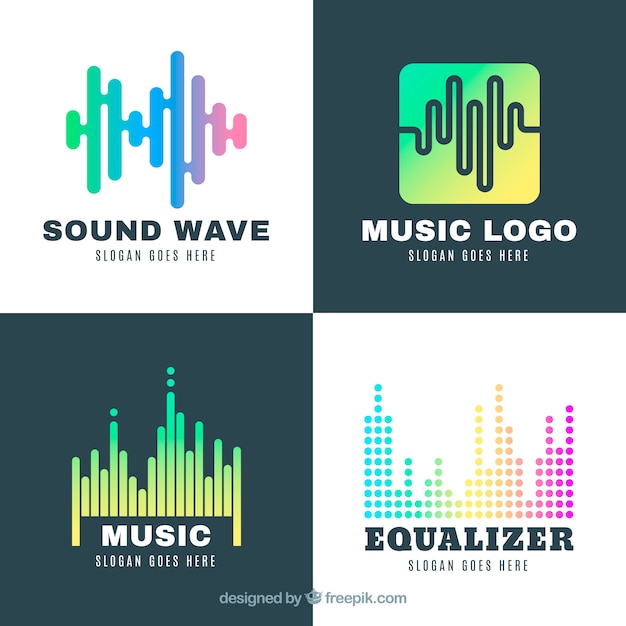 Equalizer-logo-sammlung mit farbverlauf stil