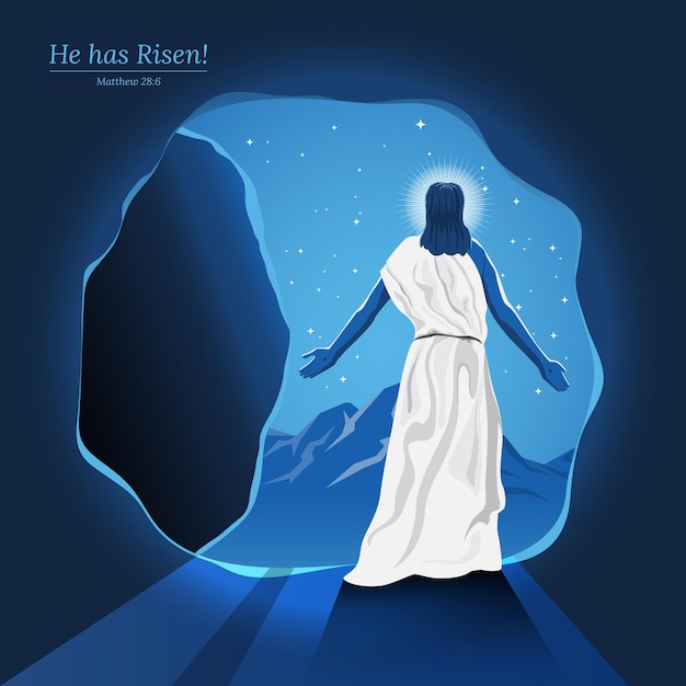 Er hat die Auferstehung von Jesus Christ Vector Illustration auferstanden