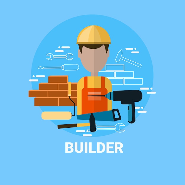 Erbauer icon contractor foreman oder schlosser avatar concept