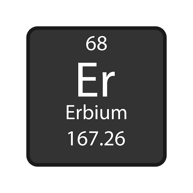 Erbium-Symbol Chemisches Element des Periodensystems Vektorillustration