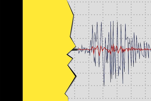 Erdbeben in belgien naturkatastrophen news banner idee seismische welle mit flagge