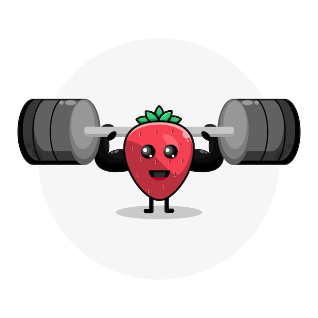 Erdbeer fitness niedliches charakterlogo