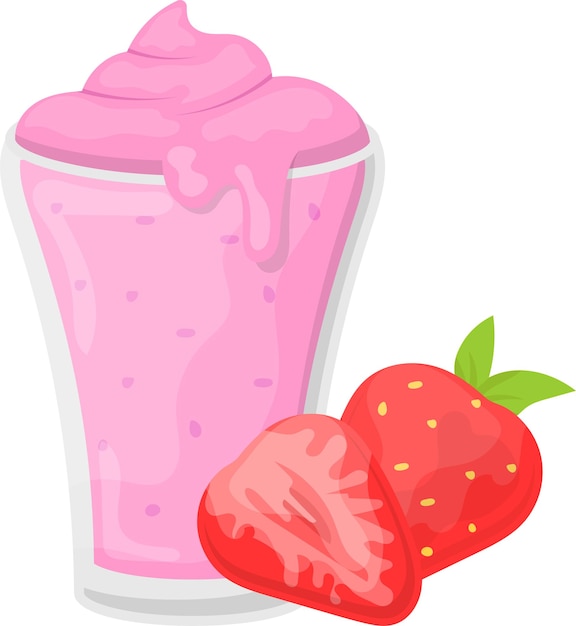 Erdbeer-frucht-smoothie konzept pink berry milk shake kochen frühstück morgen mahlzeit gerichte