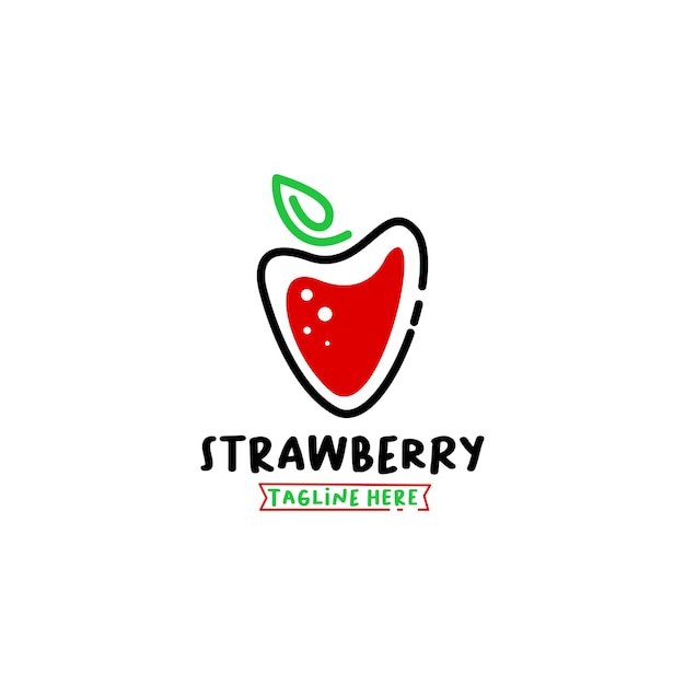 Erdbeer-Logo-Design-Konzept-Vektor