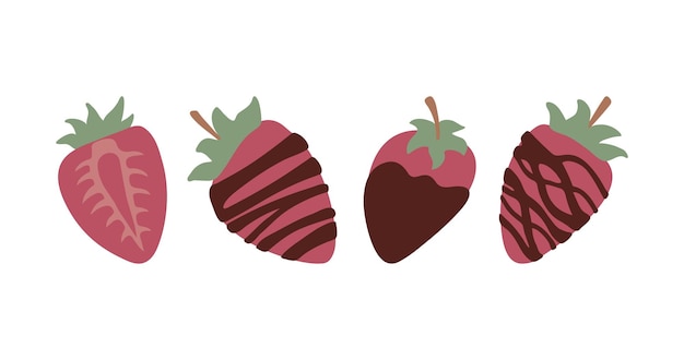 Erdbeere in schokolade romantischer clipart