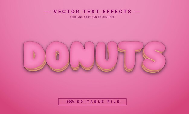 Erdbeergeschmack Donut 3D-Texteffekt