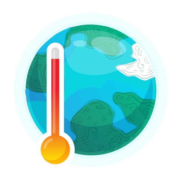 Vektor erderwärmung. erdwetter, globusumwärmung, ökologieproblemillustration