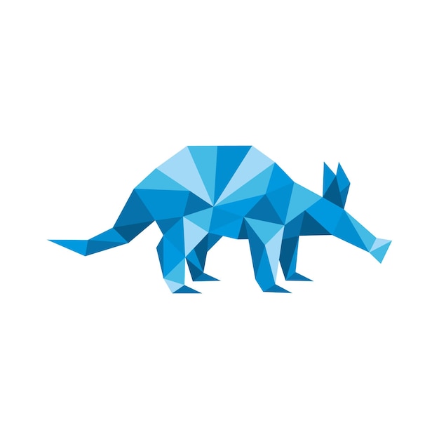 Erdferkel-logo, polygonale erdferkel-designvektorillustration