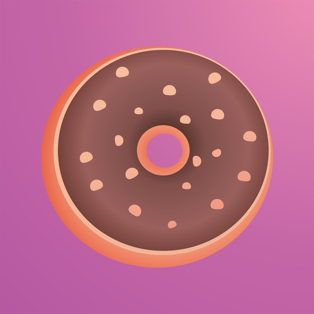 Erdnuss-Schokoladen-Donut-Hintergrundillustration