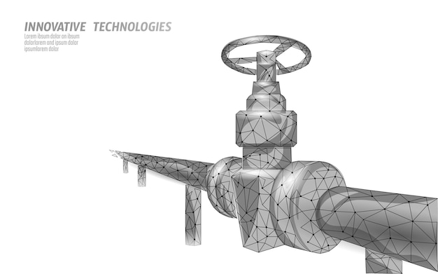 Vektor erdölgaspipeline low-poly-geschäftskonzept finanzwirtschaft polygonale petrochemische produktion