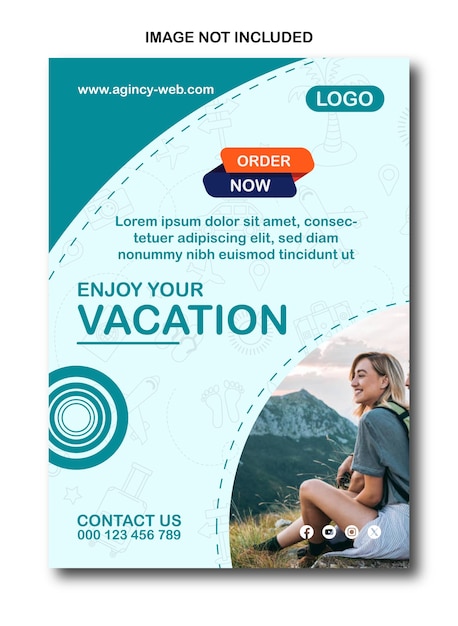 Erforschen sie die welt reisen verkauf & business marketing mit minimalistischen poster & flyer designs