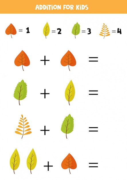 Ergänzung für kinder mit niedlichen herbstblättern.