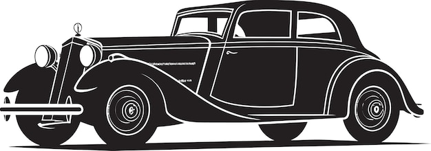 Erinnerungsvolle reisen vintage-autos retro-herrlichkeit schwarz emblem-design