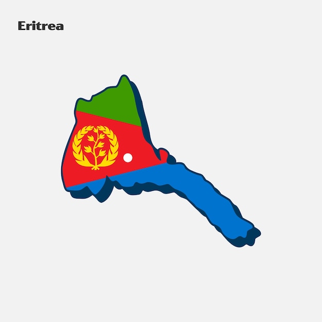 Eritrea country nation flag map infografik