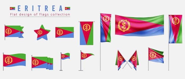 ERITREA-Flagge flaches Design der Flaggensammlung