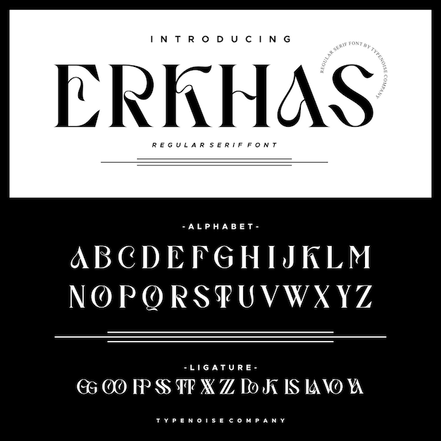 Vektor erkhas ist eine einzigartige moderne serif-display-schriftart