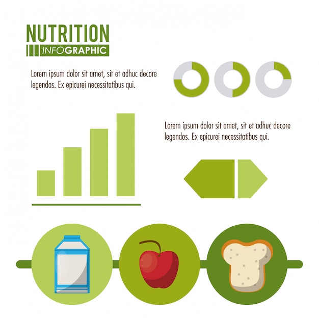 Ernährung und lebensmittel infografik