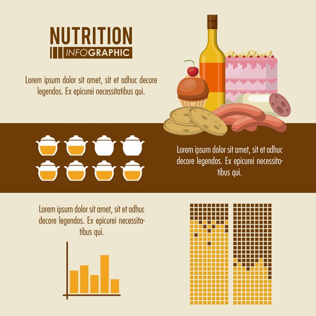 Ernährung und lebensmittel infografik