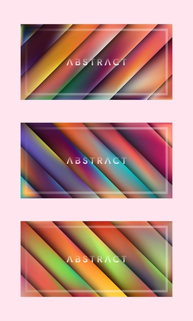 Erstaunliches geometrisches buntes linienüberlappungsdesign modernes futuristisches banner