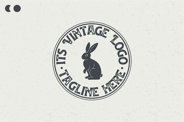 Vektor erstaunliches hase-logo-design vintage-vorlage klassischer stil