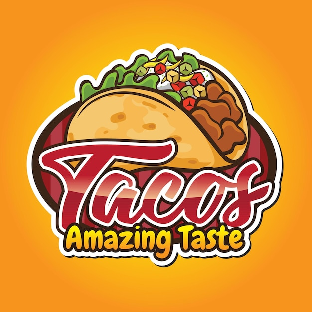 Erstaunliches Taco-Logo-Maskottchen-Design