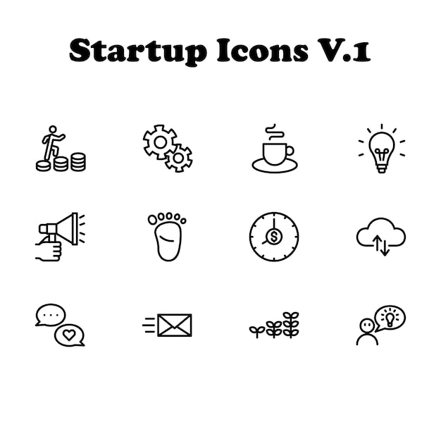 Vektor erster band von startup-icons