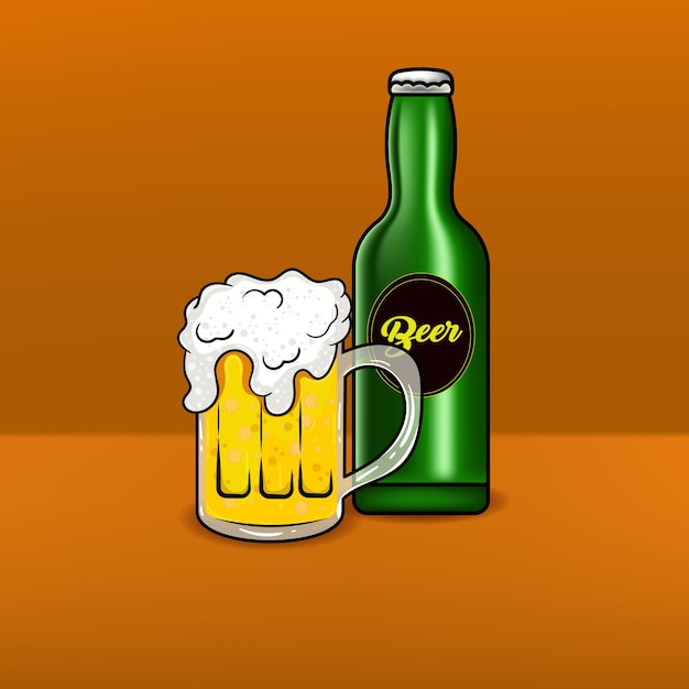 erstklassige vektorillustration der bierkarikatur