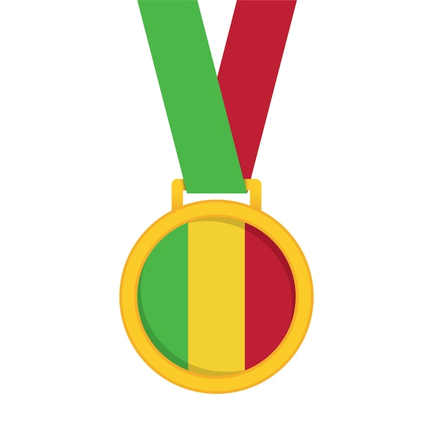 Erstplatzierte Goldmedaille der malischen Nationalflagge