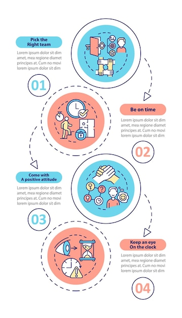 Escape-Room-Gewinnermethoden vertikale Infografik-Vorlage Datenvisualisierung mit 4 Schritten Prozesszeitachsen-Infodiagramm Workflow-Layout mit Liniensymbolen Myriad ProBold Reguläre Schriftarten verwendet