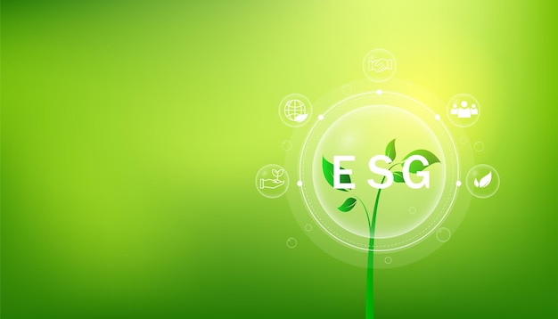 ESG. geschäftskonzept, umwelt, soziale und unternehmensführung. mit esg-konzeptsymbol