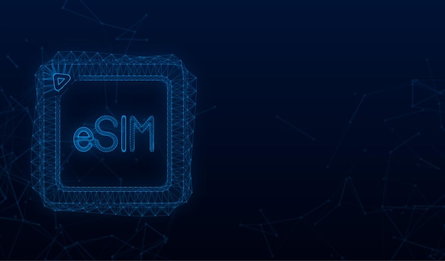 ESIM Embedded SIM-Kartensymbol Symbolkonzept neue Chip-Mobilfunktechnologie