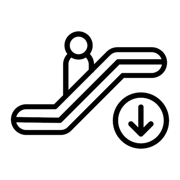 Eskalator nach unten Vektor-Ikonen-Design-Illustration