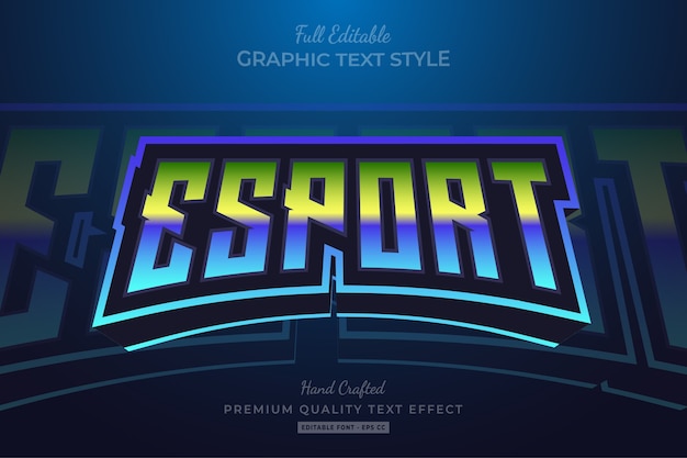 Esport gradient editable premium text style-effekt