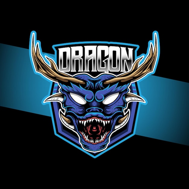 Esport logo kopf drache charakter symbol