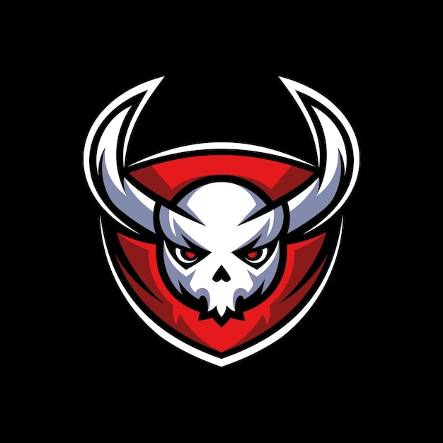 Vektor esport-logo mit totenkopf