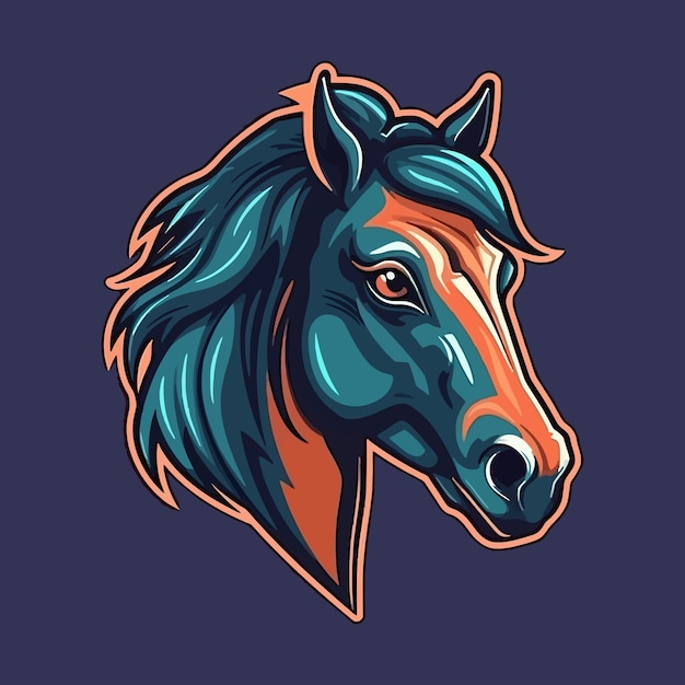 Esport-Stil-Logo-Design-Pferd-Vektor-Illustration