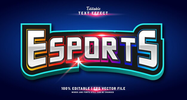 Esports editierbarer texteffekt gamer leuchtet neon- und textstil