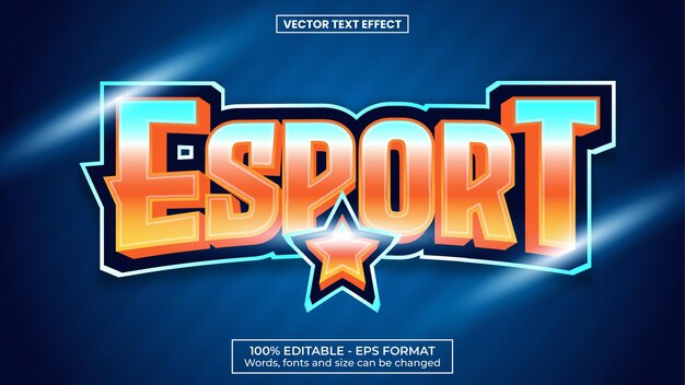 Vektor esports-gaming-gradient-vektor-text-effekt