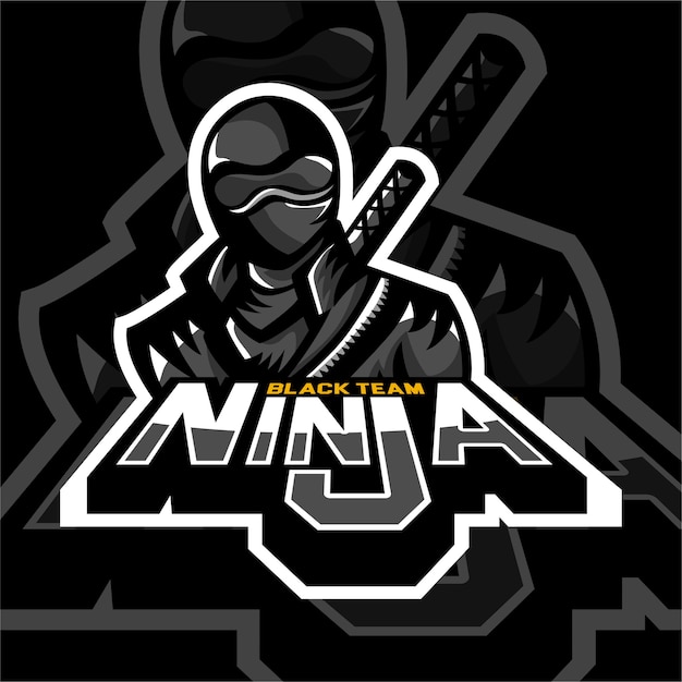 Vektor esports gaming logo abzeichen ninja