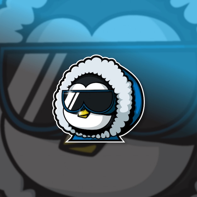 Esports maskottchen logo team penguin squad